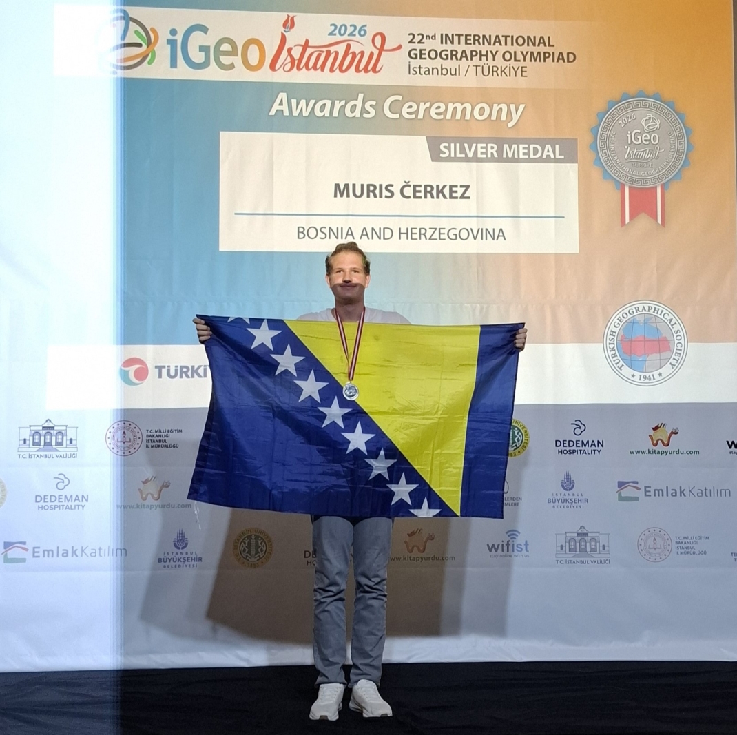 JOŠ JEDNA MEDALJA ZA MURISA ČERKEZA, DRUGU GIMNAZIJU SARAJEVO I BOSNU I HEERCEGOVINU